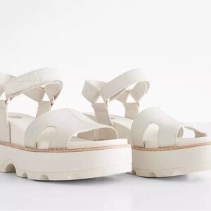 Sorel Cream Platform Sandals